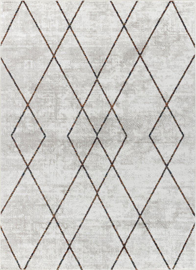 Tapis Scandinave Moderne Gris/Orange Nagano