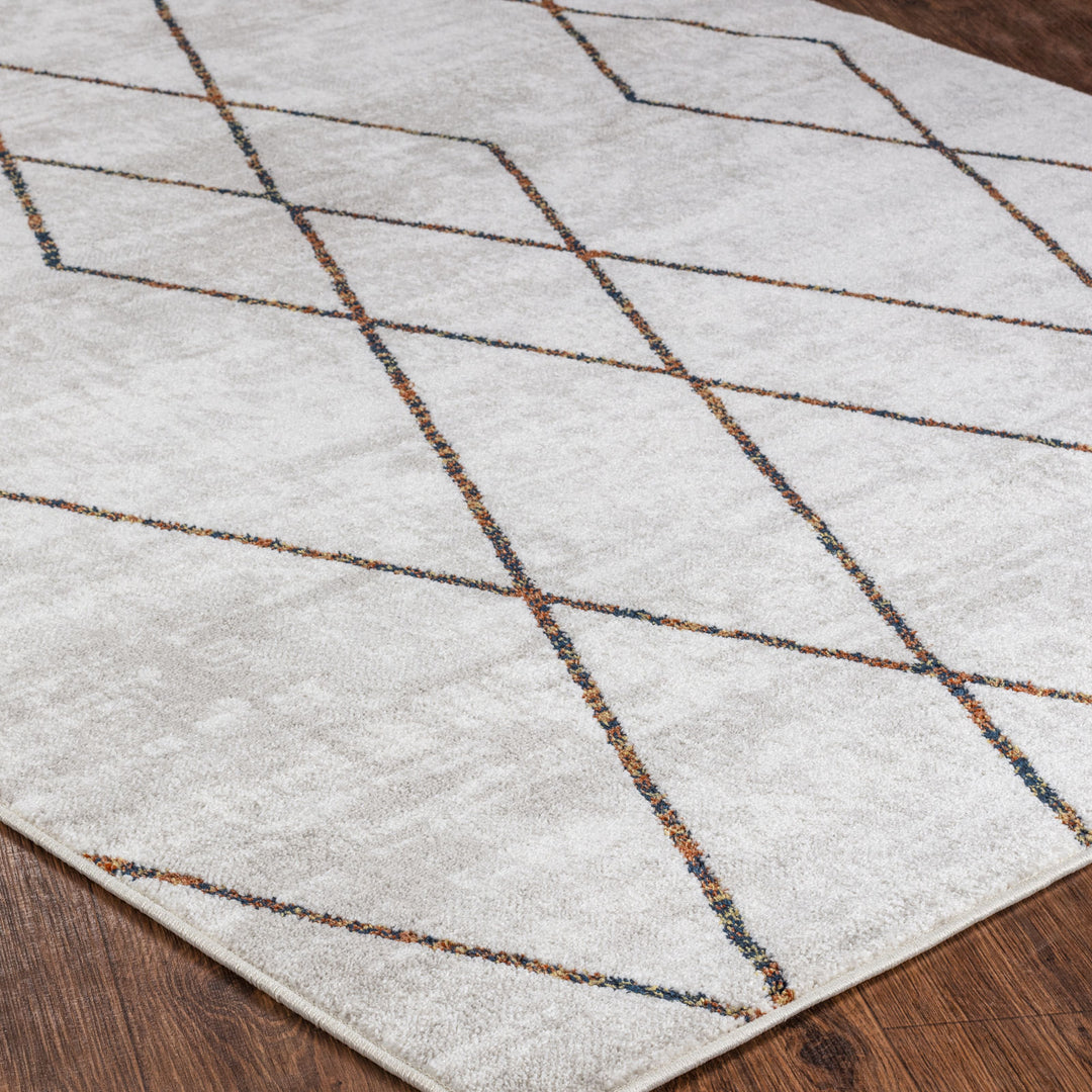 Tapis Scandinave Moderne Gris/Orange Nagano