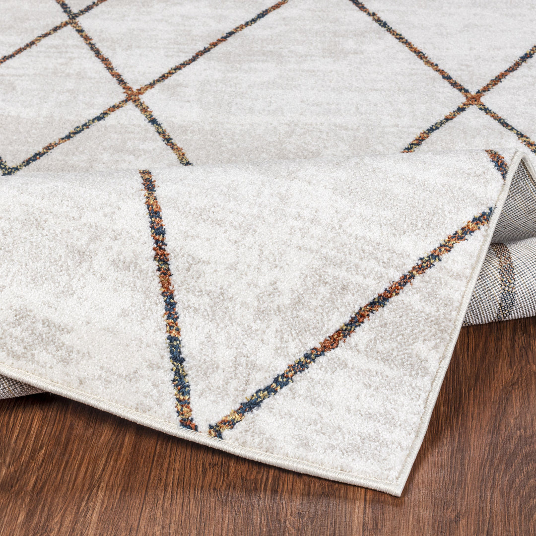 Tapis Scandinave Moderne Gris/Orange Nagano