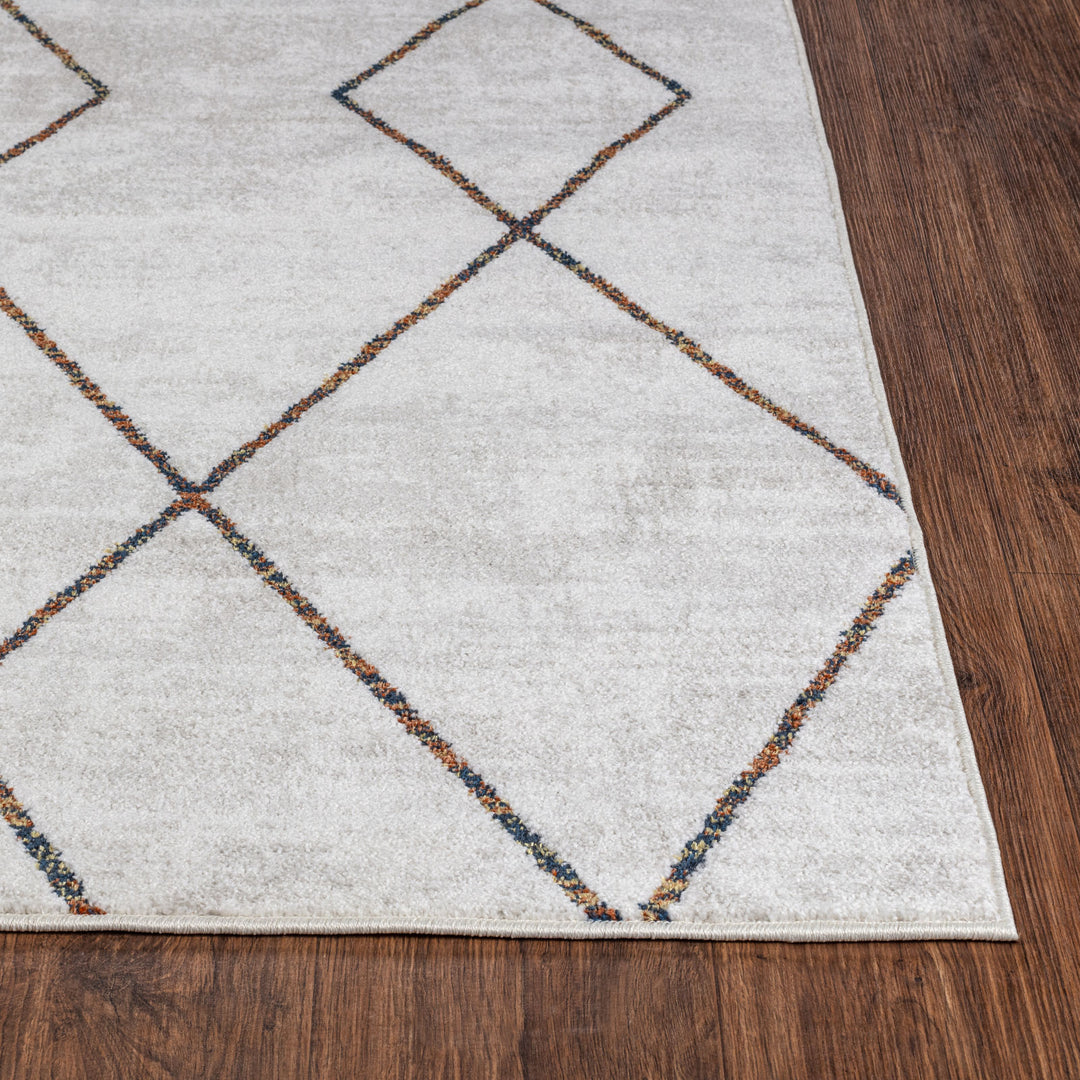Tapis Scandinave Moderne Gris/Orange Nagano