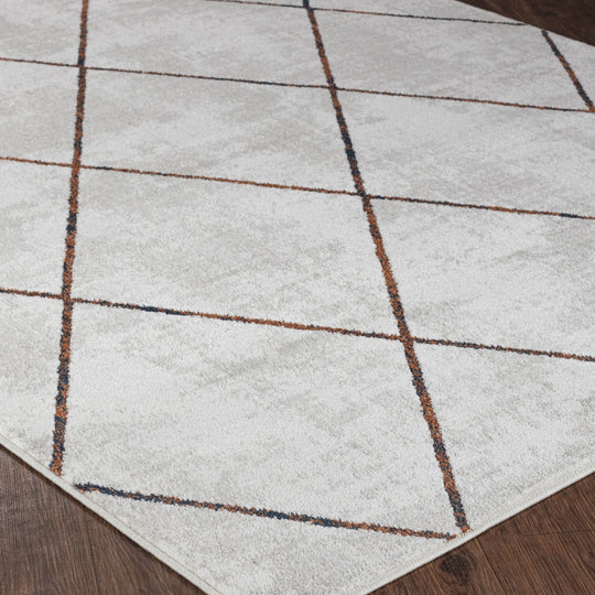 Tapis Scandinave Moderne Gris/Orange Bogota