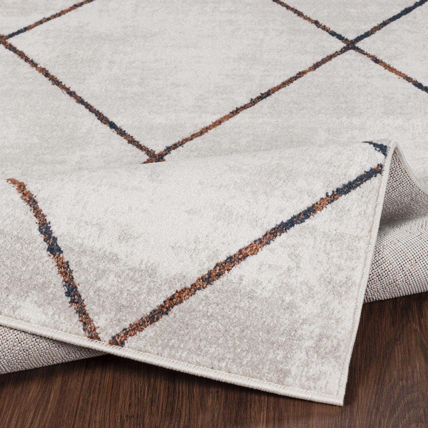 Tapis Scandinave Moderne Gris/Orange Bogota