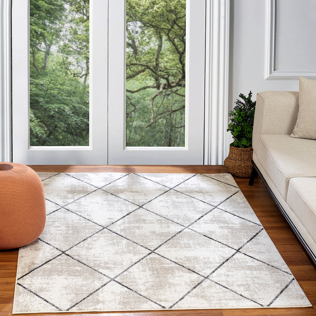 Tapis Scandinave Moderne Blanc/Gris Bogota