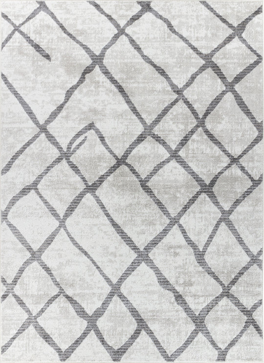 Tapis Scandinave Moderne Blanc/Gris Caracas