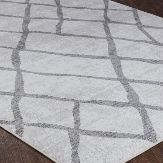 Tapis Scandinave Moderne Blanc/Gris Caracas