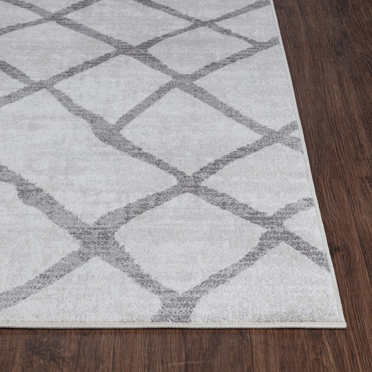 Tapis Scandinave Moderne Blanc/Gris Caracas