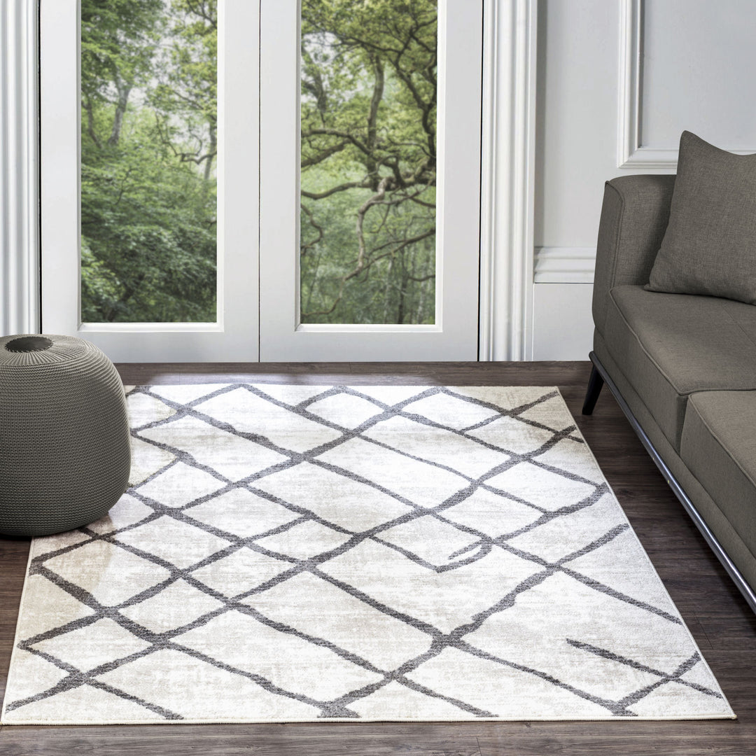 Tapis Scandinave Moderne Blanc/Gris Caracas