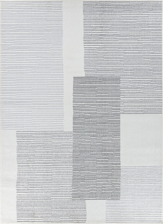 Tapis Scandinave Moderne Blanc/Gris Guna