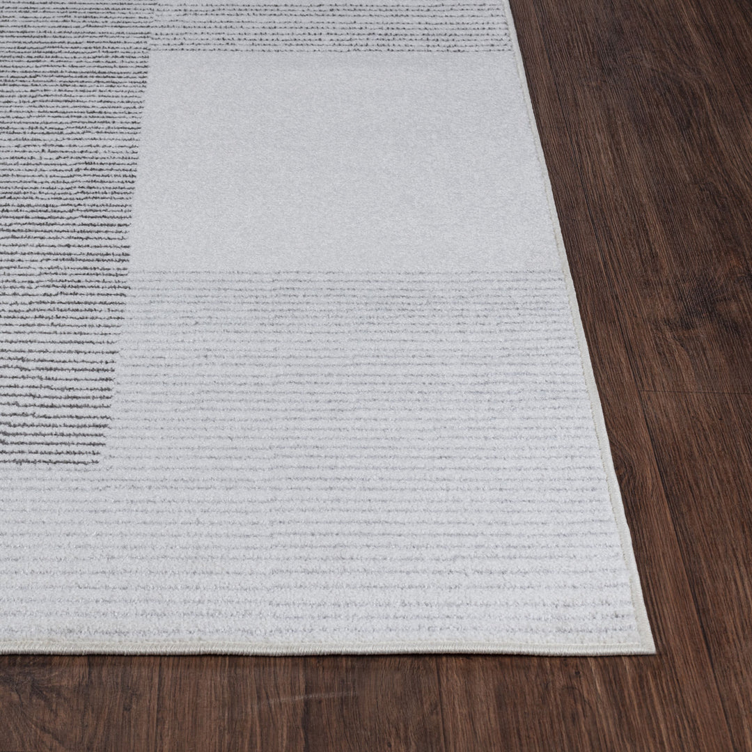 Tapis Scandinave Moderne Blanc/Gris Guna