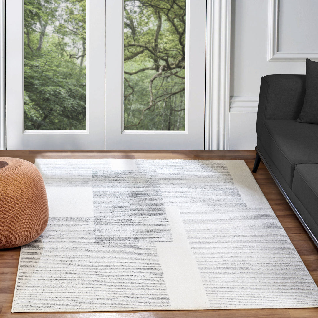 Tapis Scandinave Moderne Blanc/Gris Guna