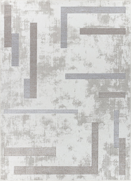Tapis Scandinave Moderne Blanc/Gris Hobart