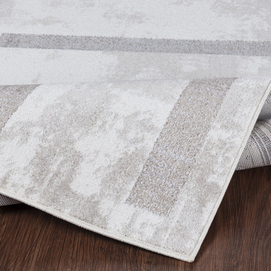 Tapis Scandinave Moderne Blanc/Gris Hobart