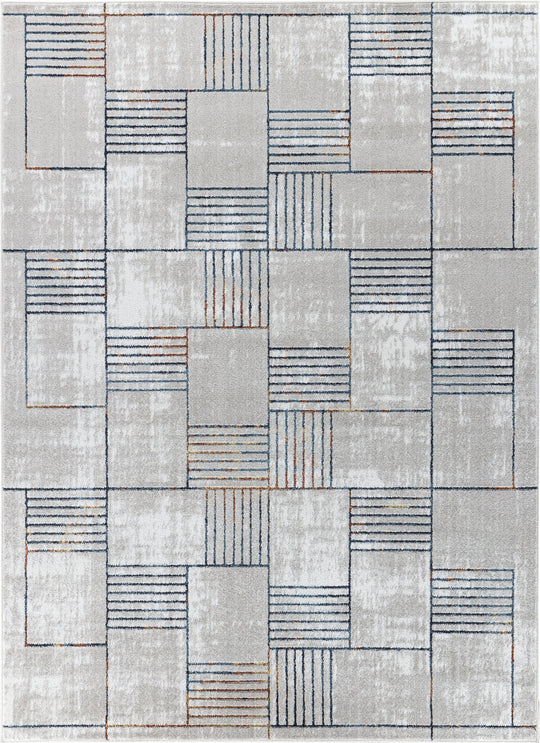 Tapis Scandinave Moderne Bleu/Orange Guri