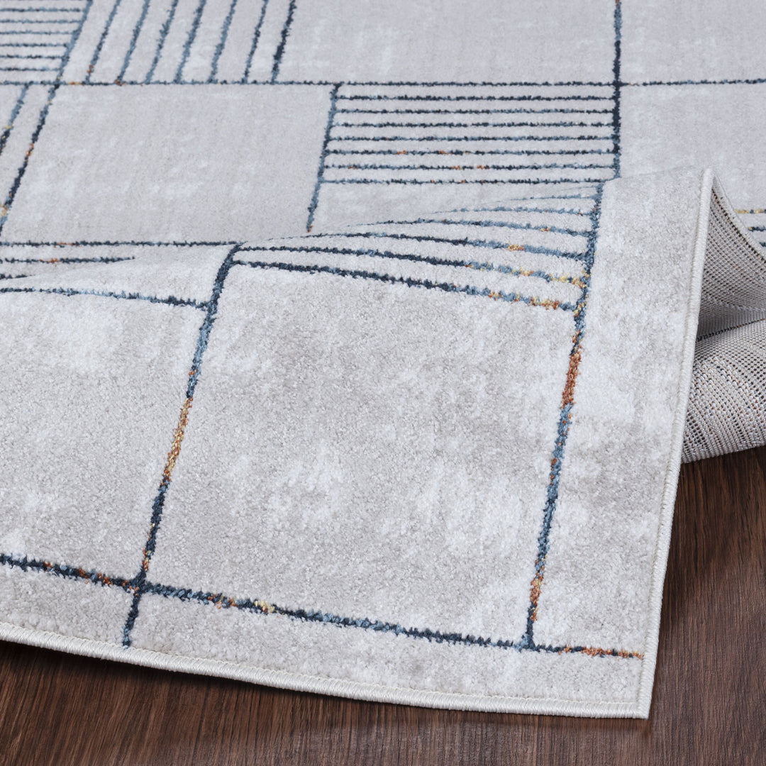 Tapis Scandinave Moderne Bleu/Orange Guri