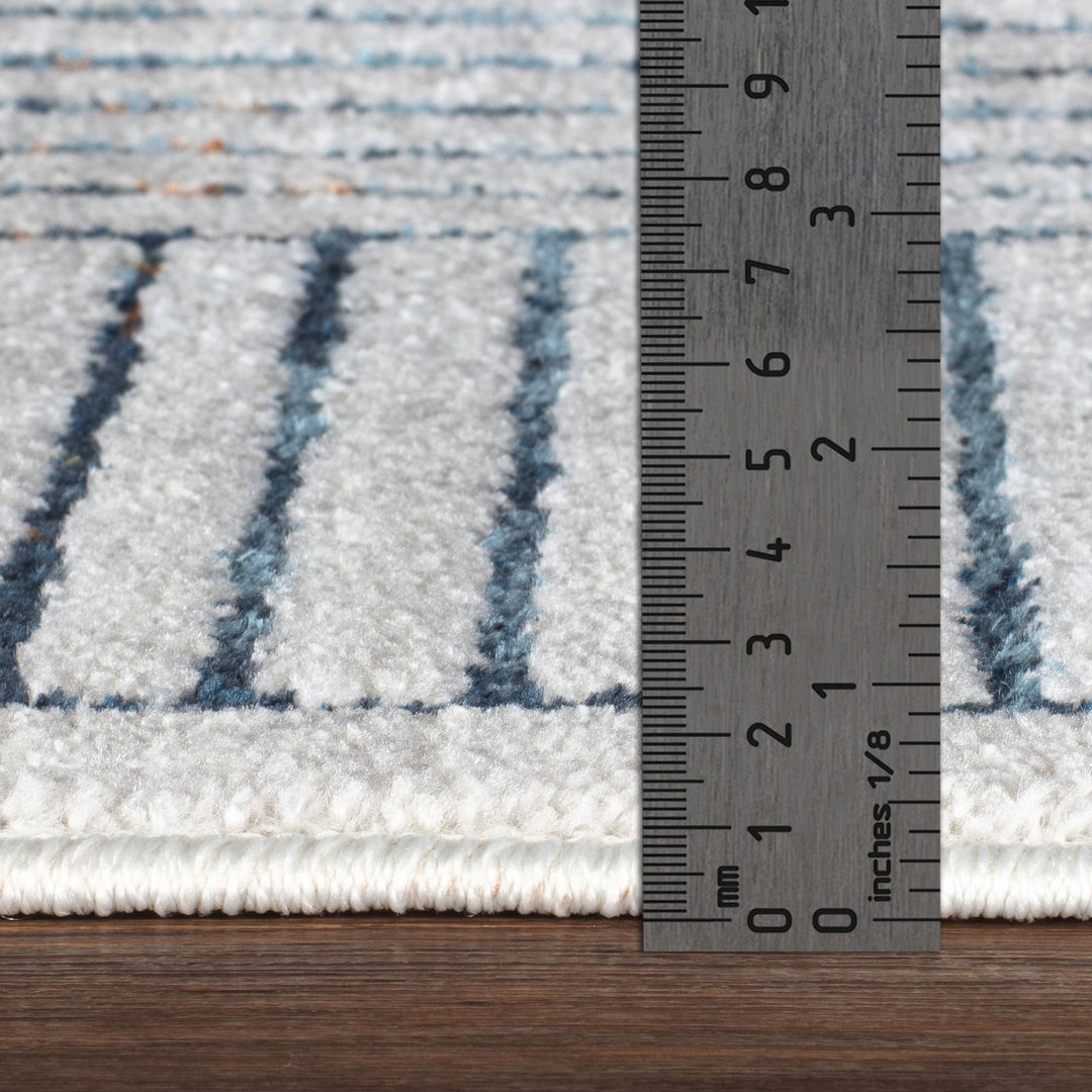 Tapis Scandinave Moderne Bleu/Orange Guri
