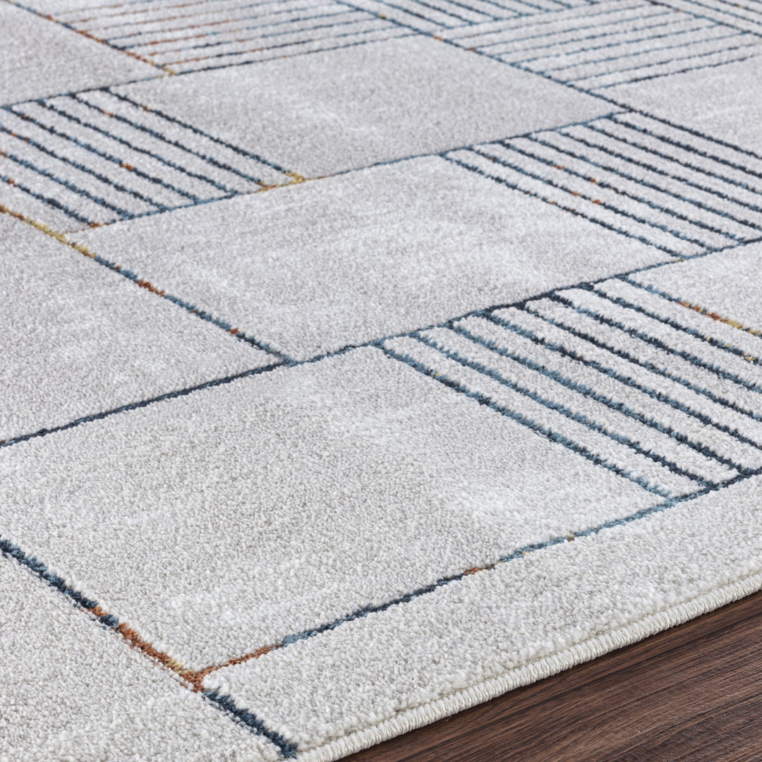 Tapis Scandinave Moderne Bleu/Orange Guri