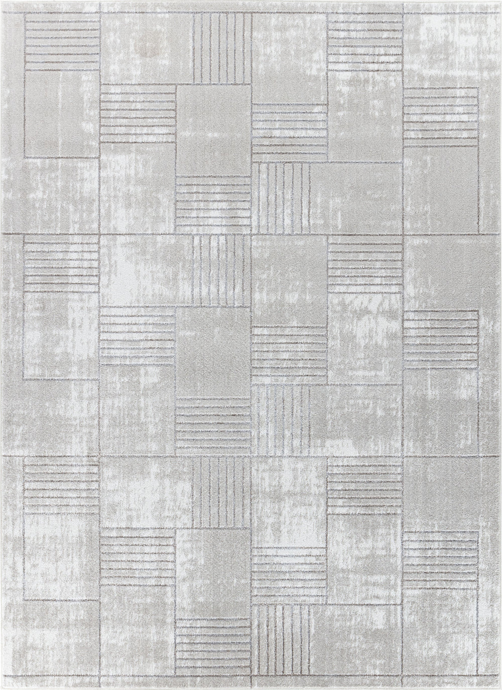 Tapis Scandinave Moderne Gris/Blanc Guri