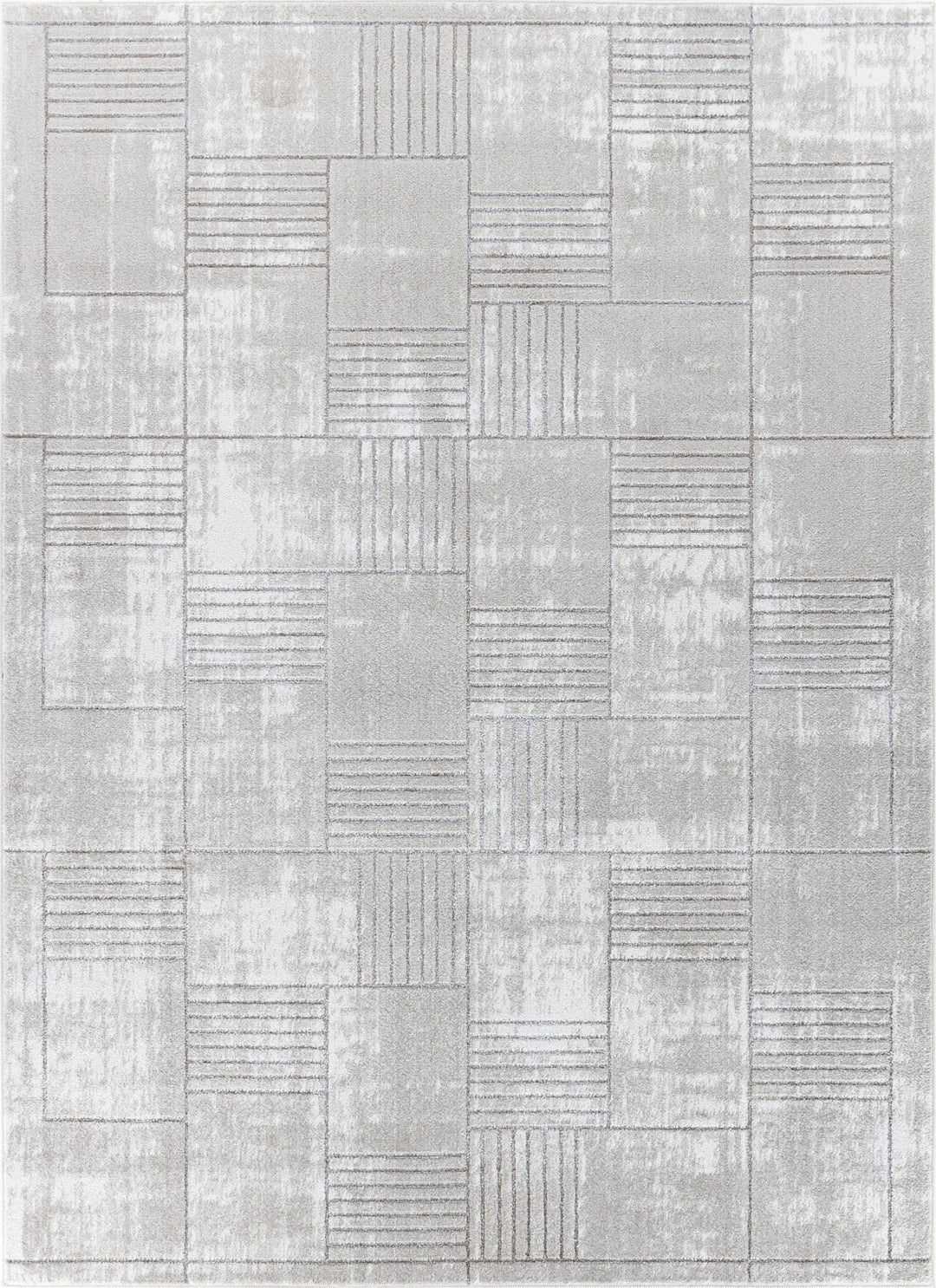 Tapis Scandinave Moderne Gris/Blanc Guri