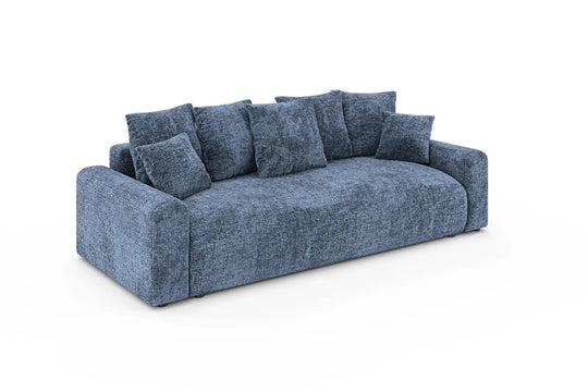 Canapé droit convertible OLI tissu chenille bleu Casanova Paris — photo produit