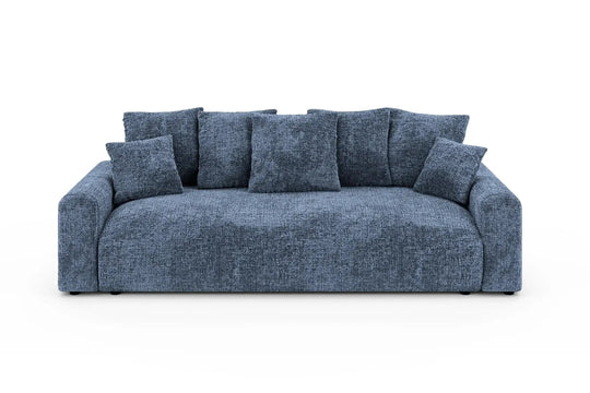 Canapé droit convertible OLI tissu chenille bleu Casanova Paris — photo produit