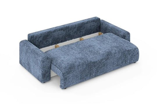 Canapé droit convertible OLI tissu chenille bleu Casanova Paris — photo produit