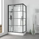 Cabine de douche AURLANE Graphique 110x80cm en verre transparent noir réversible