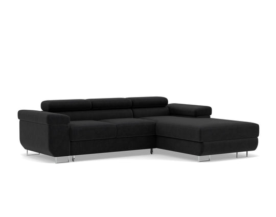 Canapé d’angle 6 places noir Pablo Bestmobilier - Léger défaut