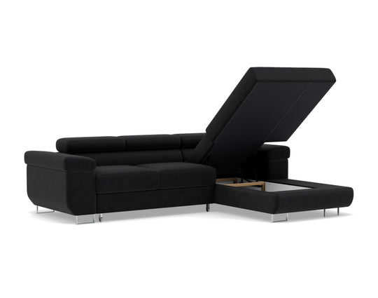 Canapé d’angle 6 places noir Pablo Bestmobilier - Léger défaut