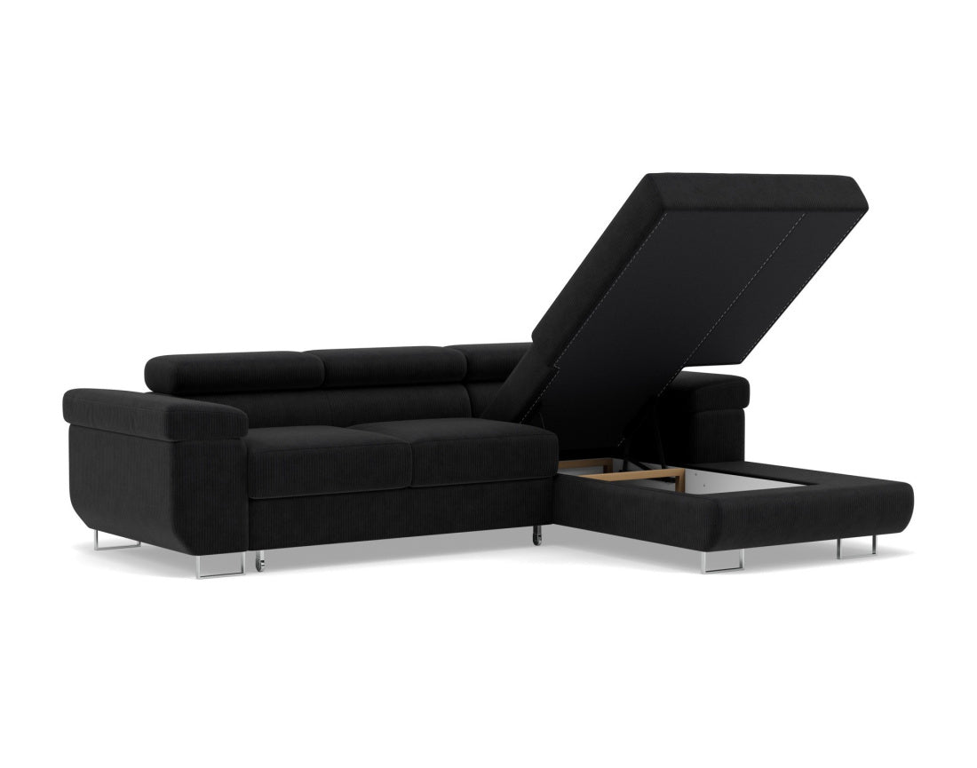 Canapé d’angle 6 places noir Pablo Bestmobilier - Léger défaut