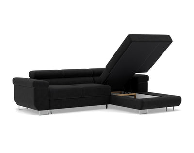 Canapé d’angle 6 places noir Pablo Bestmobilier - Léger défaut