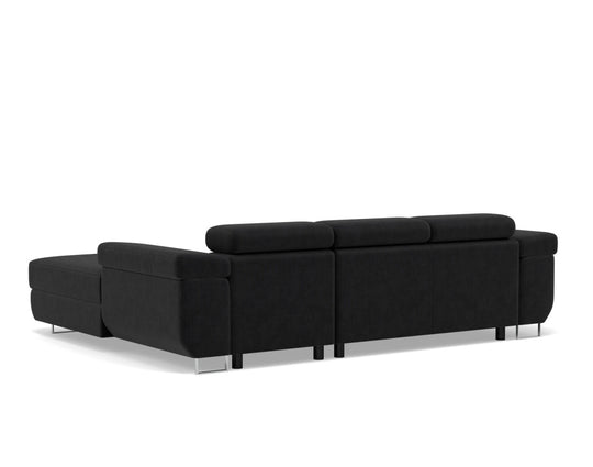 Canapé d’angle 6 places noir Pablo Bestmobilier - Léger défaut