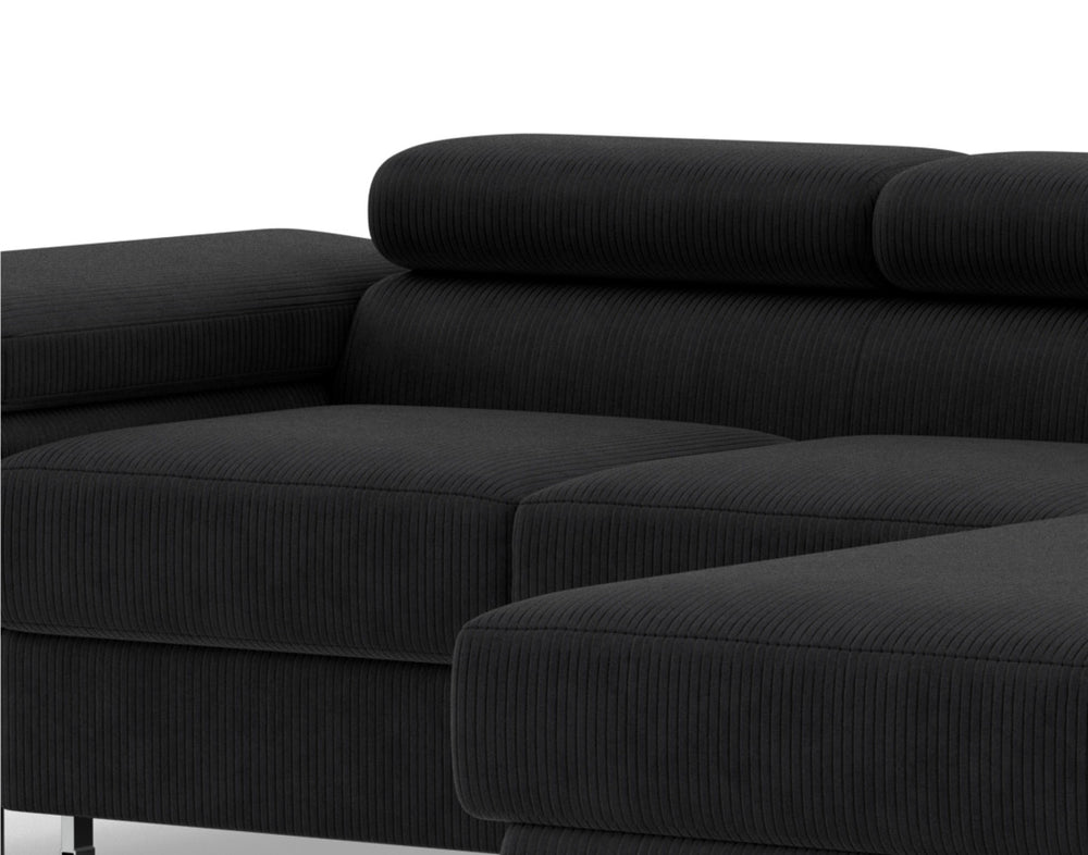 Canapé d’angle 6 places noir Pablo Bestmobilier - Léger défaut