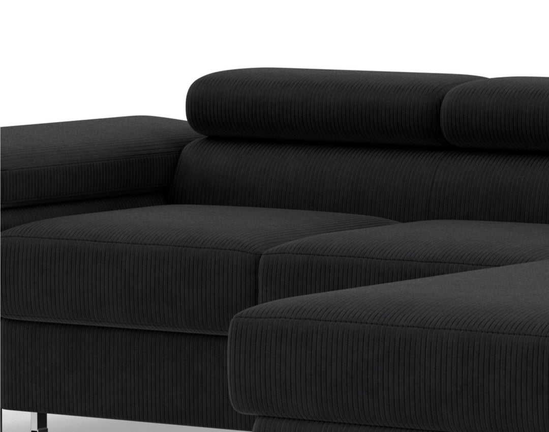Canapé d’angle 6 places noir Pablo Bestmobilier - Léger défaut