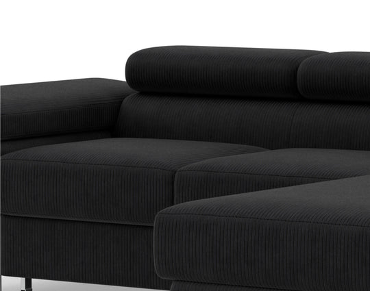 Canapé d’angle 6 places noir Pablo Bestmobilier - Léger défaut