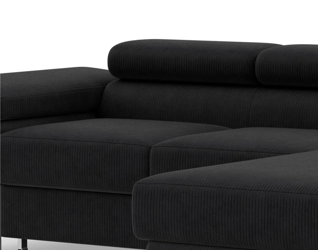 Canapé d’angle 6 places noir Pablo Bestmobilier - Léger défaut