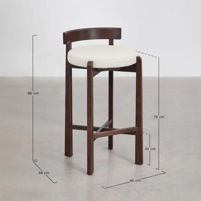 Lot de 2 tabourets hauts SKLUM Manille en bois de chêne et revêtement