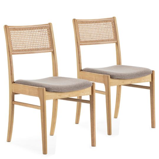 Lot de 2 chaises en bois massif Vilma couleur chêne