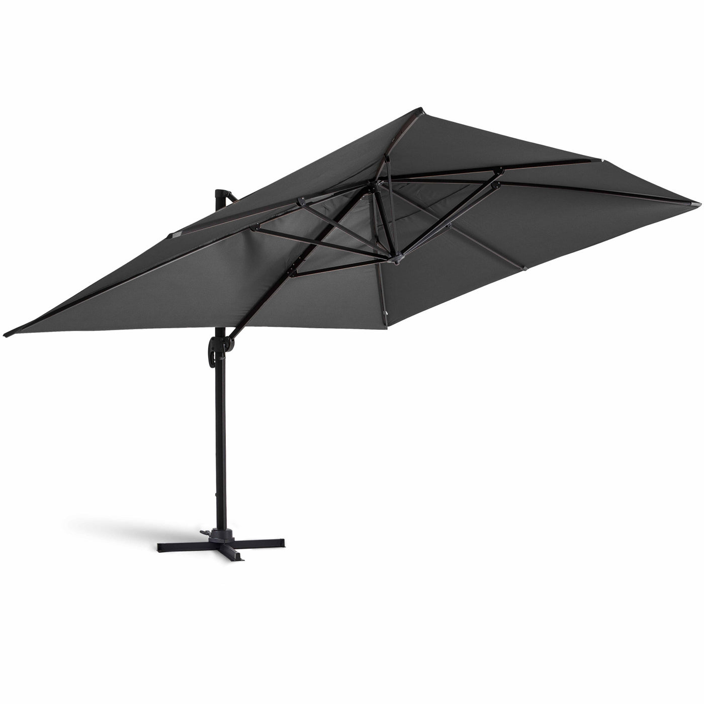 Parasol déporté rectangulaire inclinable et rotatif 360° (4 x 3m) OVIALA