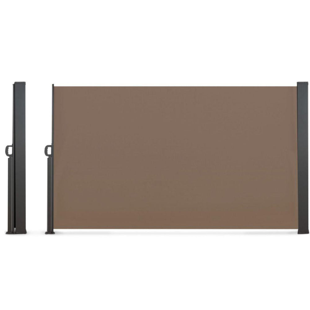 Paravent rétractable premium taupe 1.4x2.5m