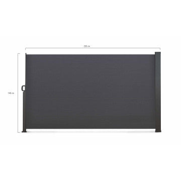 Paravent rétractable premium gris 1.6x2.5m