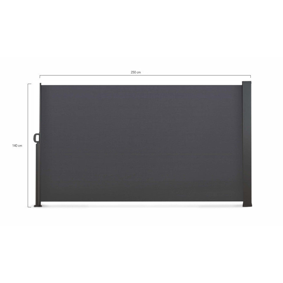 Paravent rétractable premium gris 1.4x2.5m