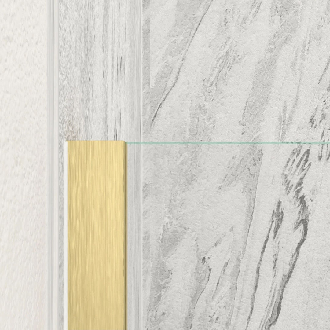 Paroi de douche à l'italienne AURLANE Freedom 2 Gold 80×200cm verre trempé 8 mm Finition Or Doré Brossé