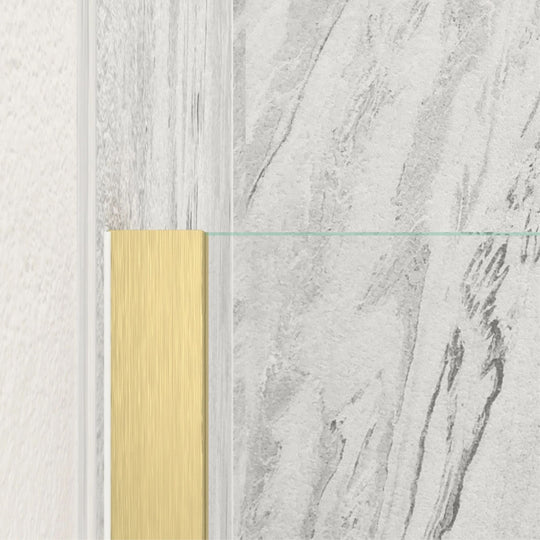 Paroi de douche à l'italienne AURLANE Freedom 2 Gold 80×200cm verre trempé 8 mm Finition Or Doré Brossé