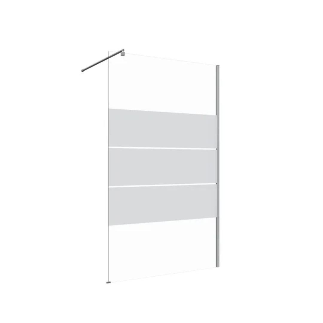Paroi de douche à l'italienne SENSEA Easy verre sérigraphié, l.120 cm, Ep. 6 mm chromé