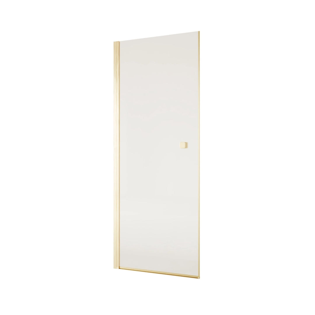 Porte de douche pivotante AURLANE Gold Elementary 80x195cm Verre Trempe 8mm Anticalcaire Alu Or Brosse