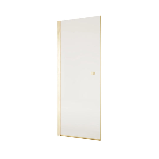 Porte de douche pivotante AURLANE Gold Elementary 80x195cm Verre Trempe 8mm Anticalcaire Alu Or Brosse