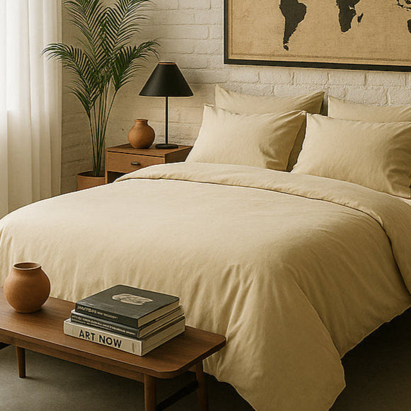 Parure de lit Bâton Rouge en percale de coton 80 fils