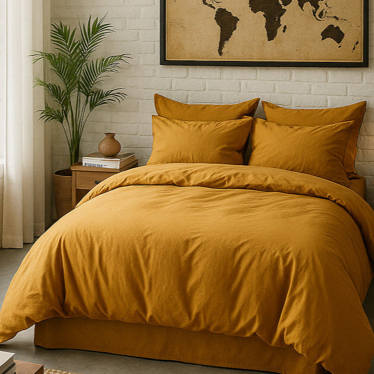 Parure de lit Bâton Rouge en percale de coton 80 fils