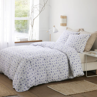 Housse de couette + taies en gaze de coton imprimée LOUCA