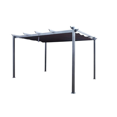 Pergola Autoportante HYBA Lorca 4x3m à Toile Rétractable Gris